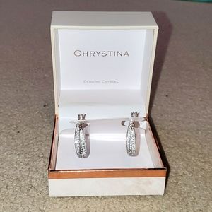 Genuine Crystal Hoop Earrings